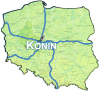 Mapa Polski - położenie Konina